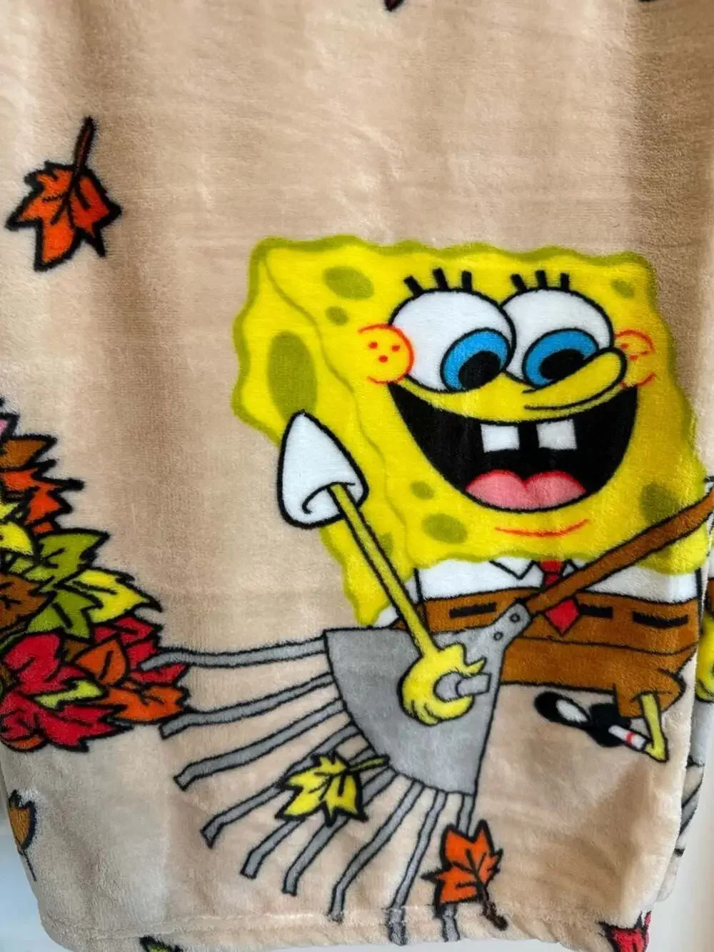 SpongeBob SquarePants Fall Autumn Soft Plush Throw blanket